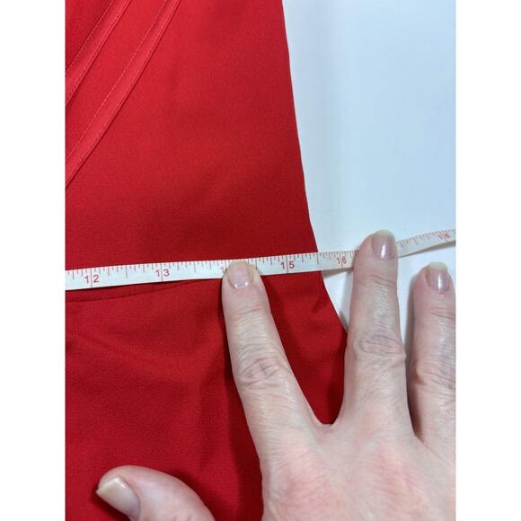 NWT Dress the Population Cosette Strapless Corset Dress Red Large Formal Boning - Picture 6 of 13